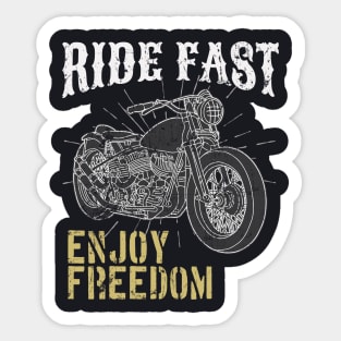 Motorcycle Biker Ride fast enjoy Freedom Sticker